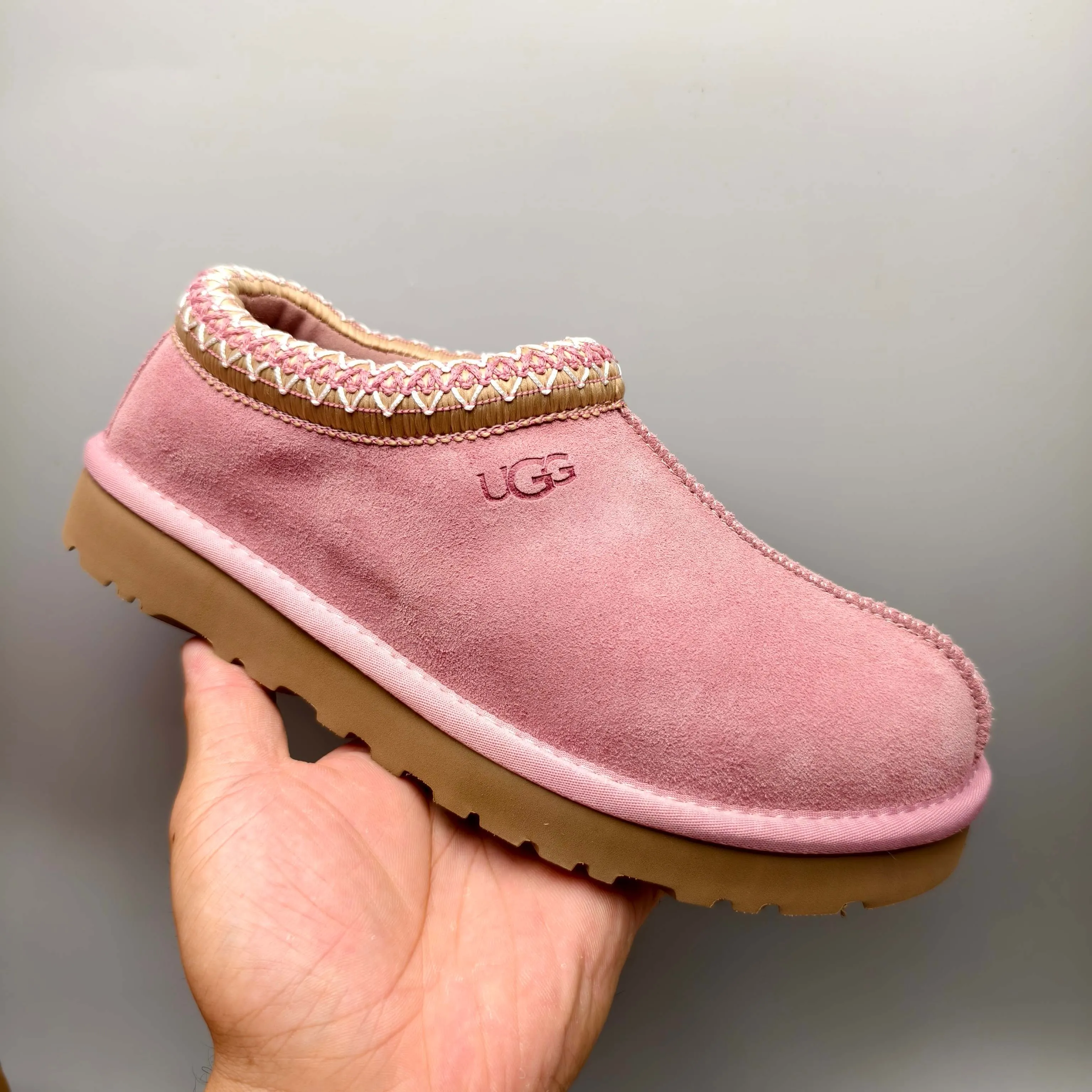 💰440 UGG sheepskin all-in-one snow boots 5955 style 4470 one-legged ethnic style home style for women Color: light oak brown pink sand color Number: 35-41